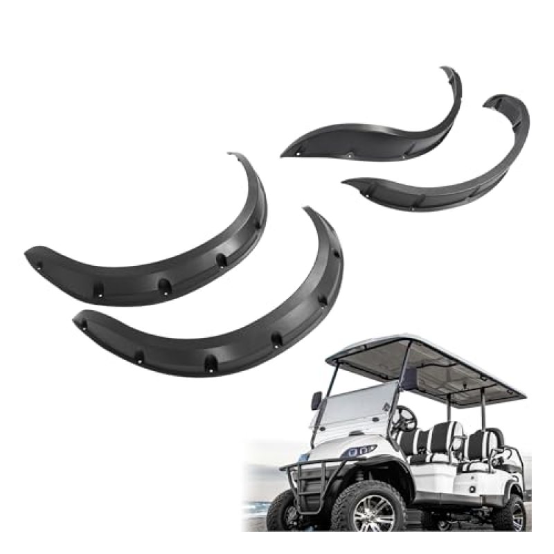 Wutist Golf Cart 4PCS Fender Flare Compatible with Icon Advanced EV and Evolution Forester 4 or 6 Passenger Seat Golf Cart Black ABS Wutist Golf Cart 4PCS Fender Flare Compatible with Icon Advanced EV and Evolution Forester 4 or 6 Passenger Seat Golf Cart Black ABS