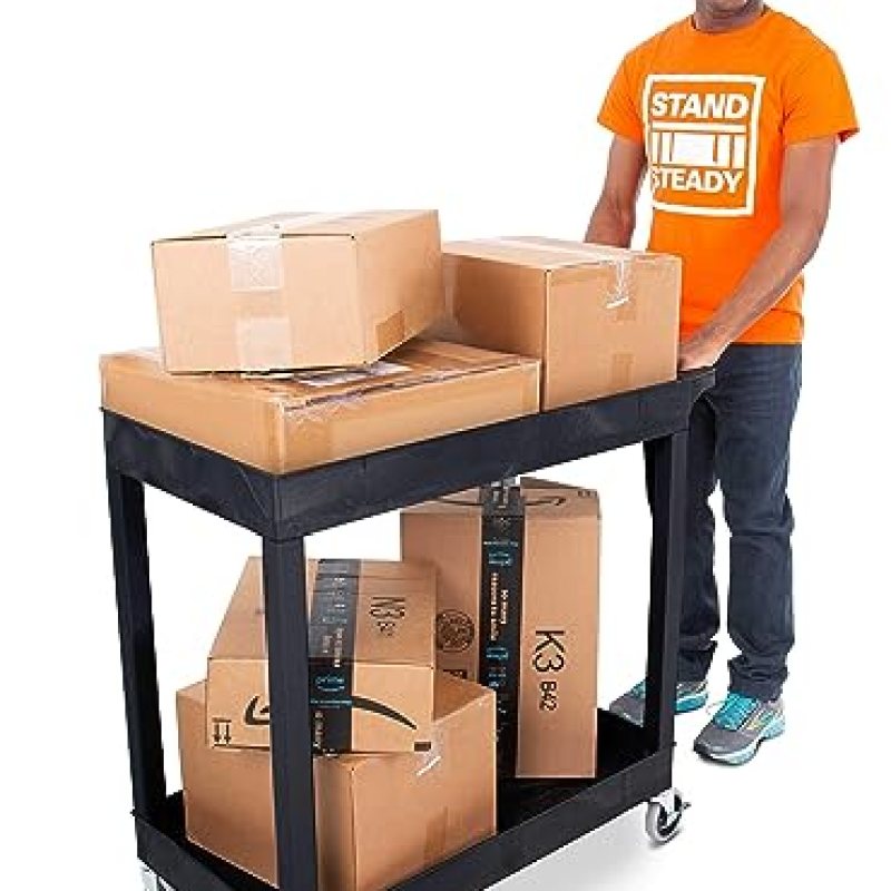 Stand Steady Original Tubstr 2 Shelf Utility Cart/Service Cart Supports up to 400 lbs. – Heavy-Duty Storage Cart for Garage, Warehouse, Kitchens, Plastic Tub Carts with Deep Shelves (Black, 32 x 18) Stand Steady Original Tubstr 2 Shelf Utility Cart/Service Cart Supports up to 400 lbs. – Heavy-Duty Storage Cart for Garage, Warehouse, Kitchens, Plastic Tub Carts with Deep Shelves (Black, 32 x 18)