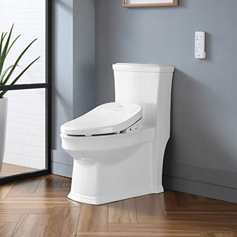 OVE Decors Calero Elongated Smart Bidet Toilet Seat with Remote Control, Adjustable Water & Air Temperature, Eco-Friendly Mode, LED Night Light, Soft-Close, White OVE Decors Calero Elongated Smart Bidet Toilet Seat with Remote Control, Adjustable Water & Air Temperature, Eco-Friendly Mode, LED Night Light, Soft-Close, White