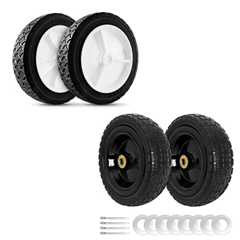 7 Inch Universal Wheels and 10 Inch 4.10/3.50-4 Flat Free Tires for Gorilla Cart, Hand Truck, Garden Wagon, BBQ Grill 7 Inch Universal Wheels and 10 Inch 4.10/3.50-4 Flat Free Tires for Gorilla Cart, Hand Truck, Garden Wagon, BBQ Grill