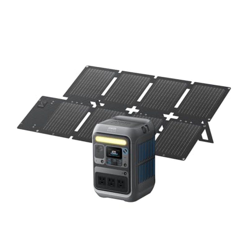 Anker Solar Generator SOLIX C300 with 60W Solar Panel, 288Wh Portable Power Station, 300W (600W Surge), LiFePO4 Battery, 140W Two-Way Fast Charging, for Outdoor Camping, Traveling, and Emergencies Anker Solar Generator SOLIX C300 with 60W Solar Panel, 288Wh Portable Power Station, 300W (600W Surge), LiFePO4 Battery, 140W Two-Way Fast Charging, for Outdoor Camping, Traveling, and Emergencies