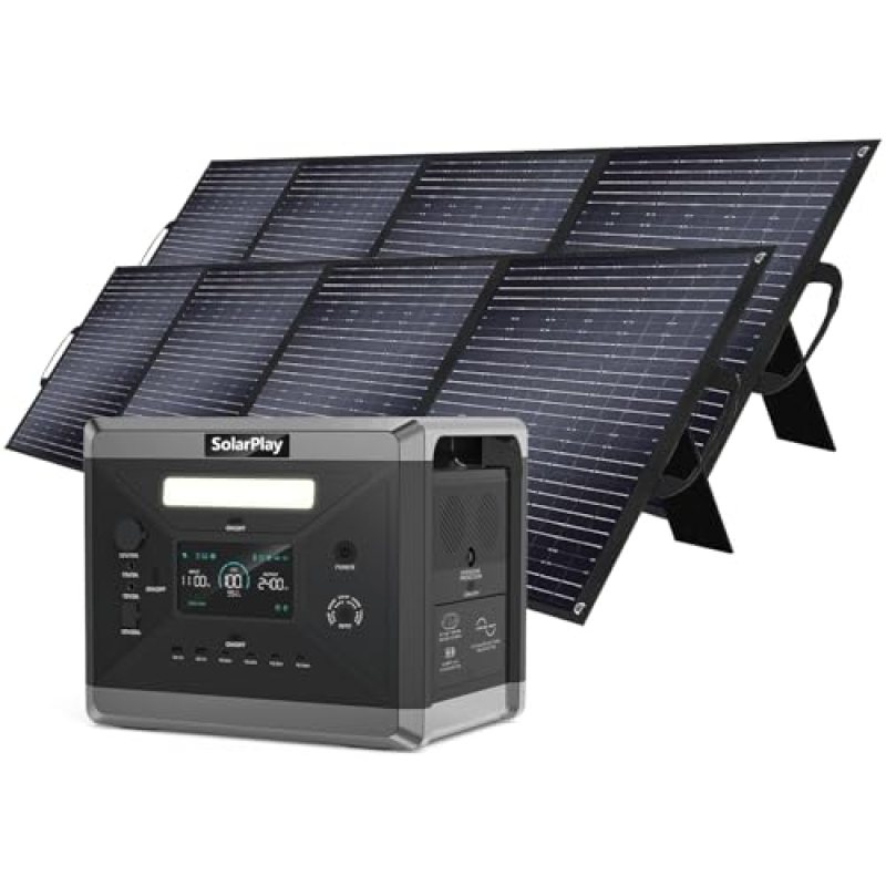 SolarPlay 2400W Portable Power Station, 2160Wh Large Capacity Solar Generator with 2x200W Solar Panel, BMS Emergency Power Station for Home Backup, Camping, Outdoor Battery Backup SolarPlay 2400W Portable Power Station, 2160Wh Large Capacity Solar Generator with 2x200W Solar Panel, BMS Emergency Power Station for Home Backup, Camping, Outdoor Battery Backup