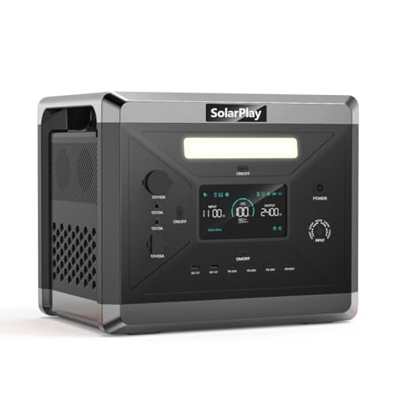 SolarPlay Portable Power Station, 2400W/2160Wh Solar Generator(Solar Panel Optional) with 4 AC Outlets (4800W Peak), Large Capacity Emergency Power for Home Backup, Camping, Outdoor Battery Backup SolarPlay Portable Power Station, 2400W/2160Wh Solar Generator(Solar Panel Optional) with 4 AC Outlets (4800W Peak), Large Capacity Emergency Power for Home Backup, Camping, Outdoor Battery Backup