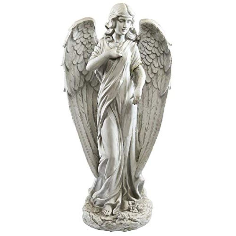 Alpine Corporation 31″ Tall Indoor/Outdoor Angel Statue Yard Art Decoration, Light Gray Alpine Corporation 31″ Tall Indoor/Outdoor Angel Statue Yard Art Decoration, Light Gray
