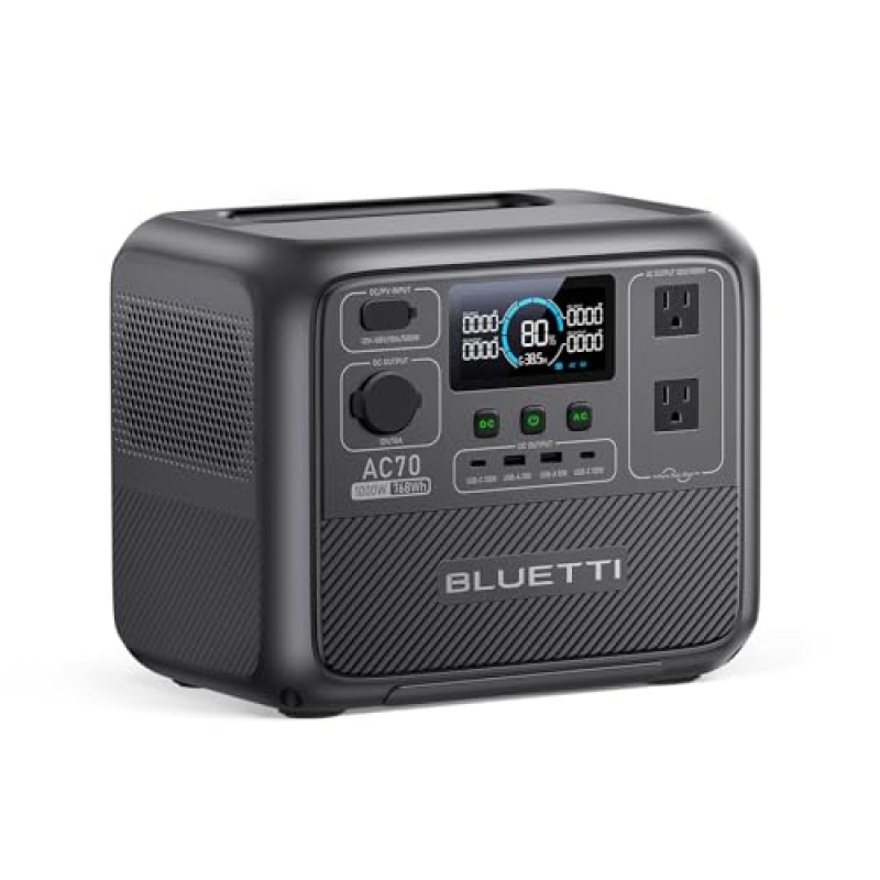 BLUETTI Solar Generator AC70, 768Wh LiFePO4 Battery Backup w/ 2 1000W AC Outlets (Power Lifting 2000W), 100W Type-C, for Road Trip, Off-grid, Power Outage (Solar Panel Optional) BLUETTI Solar Generator AC70, 768Wh LiFePO4 Battery Backup w/ 2 1000W AC Outlets (Power Lifting 2000W), 100W Type-C, for Road Trip, Off-grid, Power Outage (Solar Panel Optional)