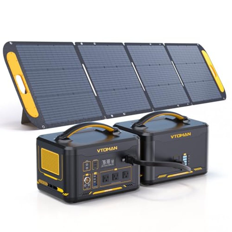 Vtoman 2376Wh Portable Power Station Bundle with Extra Battery & 200W Solar Panel Included, Up to 3000W Solar Generator for Home Backup, Off-grid, Road Trip, RV, Camping, Emergencies Vtoman 2376Wh Portable Power Station Bundle with Extra Battery & 200W Solar Panel Included, Up to 3000W Solar Generator for Home Backup, Off-grid, Road Trip, RV, Camping, Emergencies