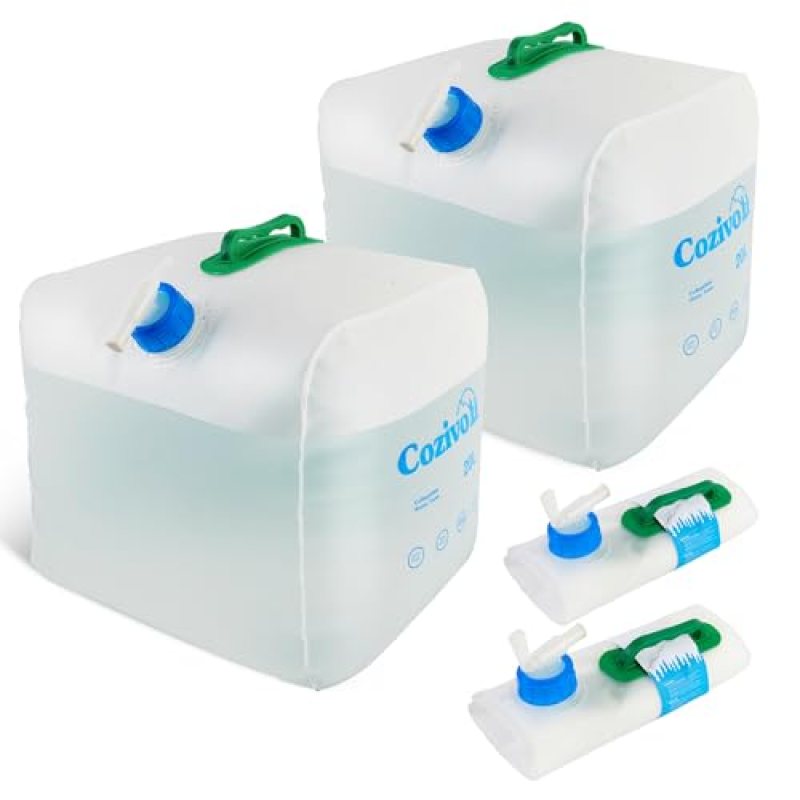 2 Pack Collapsible Water Container,5.3 Gallon Water Storage Jug with Spigot, BPA-Free Portable Water Cube for Outdoor Camping Hiking and Emergency Survival Kit (2 Pack) 2 Pack Collapsible Water Container,5.3 Gallon Water Storage Jug with Spigot, BPA-Free Portable Water Cube for Outdoor Camping Hiking and Emergency Survival Kit (2 Pack)