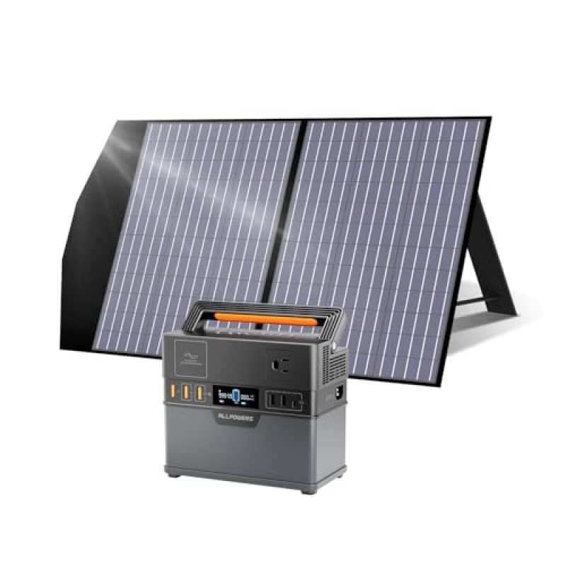 ALLPOWERS 300W Portable Power Station with SP027 100W Foldable Solar Panel, 288Wh/78000mAh Solar Generator (Peak 600w) Solar Powered Battery, 6 Outputs, for Outdoor Camping, RVs, Home Use ALLPOWERS 300W Portable Power Station with SP027 100W Foldable Solar Panel, 288Wh/78000mAh Solar Generator (Peak 600w) Solar Powered Battery, 6 Outputs, for Outdoor Camping, RVs, Home Use