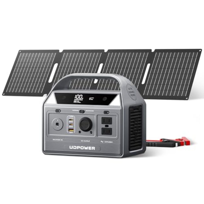 UDPOWER 400W Solar Generator & Portable Power Station with 40W Solar Panel | 256Wh LiFePO4 Battery, 800W Surge, Jump Starter | AC Outlet, USB-C, 12V DC | for Camping, RV, Emergency, Outdoor Travel UDPOWER 400W Solar Generator & Portable Power Station with 40W Solar Panel | 256Wh LiFePO4 Battery, 800W Surge, Jump Starter | AC Outlet, USB-C, 12V DC | for Camping, RV, Emergency, Outdoor Travel