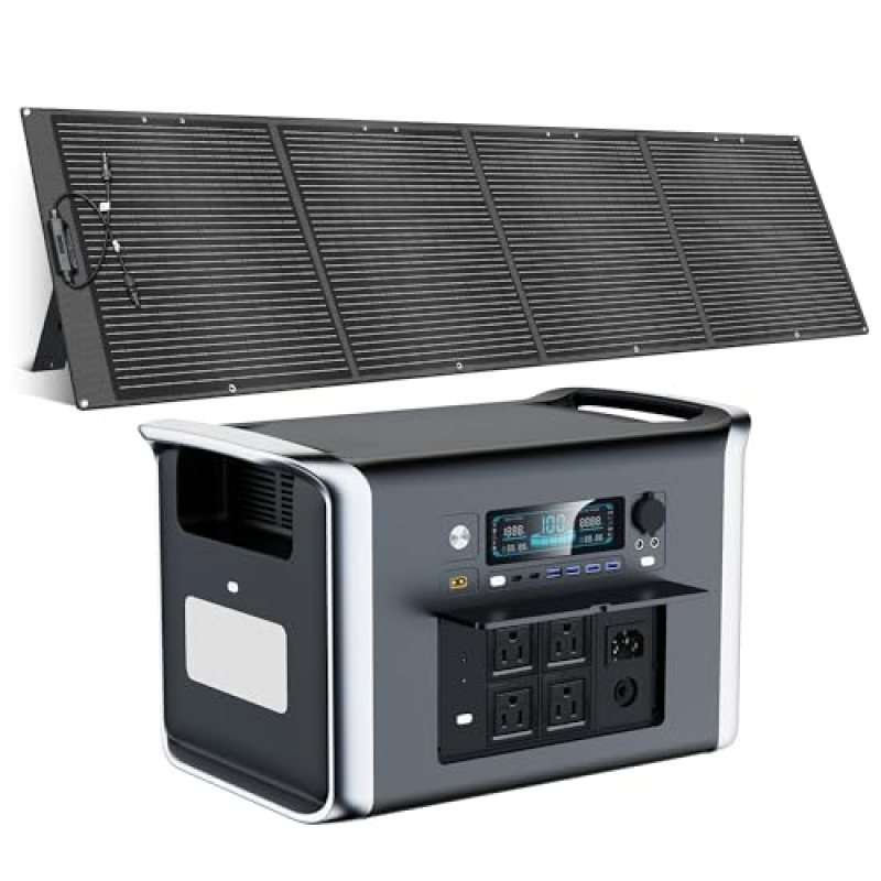 Ctolity 2400W Portable Power Station with 200W Solar Panel – 2048Wh Solar Generator LiFePO4 Battery 1000W AC Output for RV Camping Off-grid Living Ctolity 2400W Portable Power Station with 200W Solar Panel – 2048Wh Solar Generator LiFePO4 Battery 1000W AC Output for RV Camping Off-grid Living