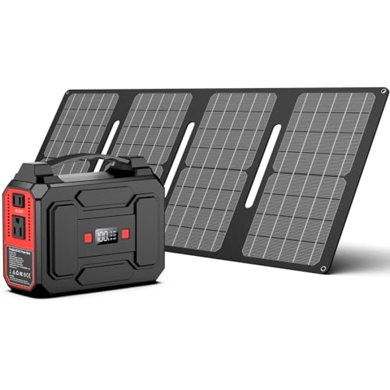 Solar Powered Generator 200W Peak/100W Rated, Portable Solar Generator Power Station with Solar Panels 40W Included, 146Wh Solar Power Bank with AC Outlet 110V for Home Use Camping Outdoor Adventure Solar Powered Generator 200W Peak/100W Rated, Portable Solar Generator Power Station with Solar Panels 40W Included, 146Wh Solar Power Bank with AC Outlet 110V for Home Use Camping Outdoor Adventure