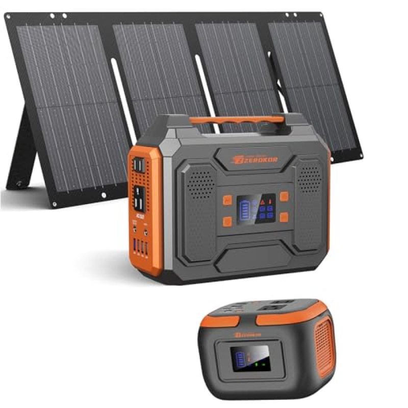 300W Portable Solar Powered Power Station Generator with 60W Panel, 120W 110V Outdoor Solar Power Pack with USB C Input for Home Use RV Van VanLife Power Outage 300W Portable Solar Powered Power Station Generator with 60W Panel, 120W 110V Outdoor Solar Power Pack with USB C Input for Home Use RV Van VanLife Power Outage