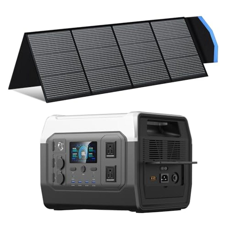Ctolity 1600W Portable Power Station with 400W Solar Panel – 1024Wh Solar Generator LiFePO4 Battery 1000W AC Output Fast Charge for Outdoor Camping RV Travel Ctolity 1600W Portable Power Station with 400W Solar Panel – 1024Wh Solar Generator LiFePO4 Battery 1000W AC Output Fast Charge for Outdoor Camping RV Travel