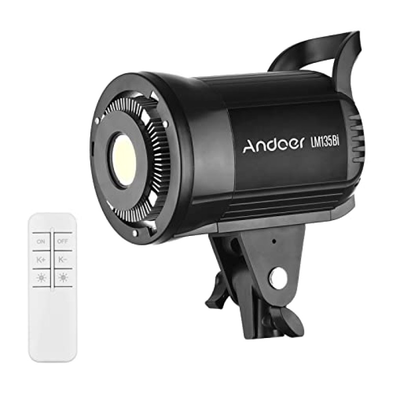 Andoer LM135Bi Portable LED Photography Fill Light 135W Studio Video Light 3000K-5600K Dimmable Bowens Mount Continuous Light with Remote Control for Product Portrait Wedding Photography Live Andoer LM135Bi Portable LED Photography Fill Light 135W Studio Video Light 3000K-5600K Dimmable Bowens Mount Continuous Light with Remote Control for Product Portrait Wedding Photography Live
