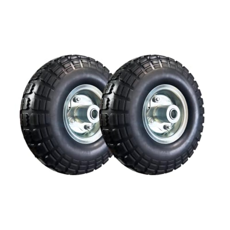 NICOLEKAY 4.10/3.50-4″ Flat Free Tire and Wheel, 10″ Heavy Duty Solid Tire, 5/8″ Axle Bore Hole, 2.2″ Offset Hub, for Hand Truck Garden Cart Wagon Trolley Dolly, 2 Pack NICOLEKAY 4.10/3.50-4″ Flat Free Tire and Wheel, 10″ Heavy Duty Solid Tire, 5/8″ Axle Bore Hole, 2.2″ Offset Hub, for Hand Truck Garden Cart Wagon Trolley Dolly, 2 Pack