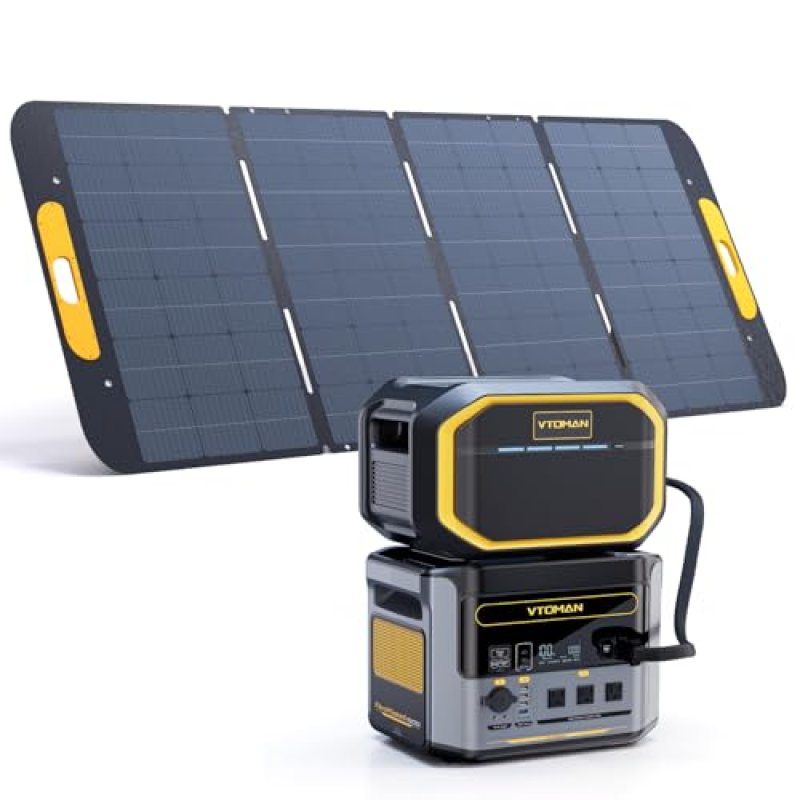 VTOMAN FlashSpeed 1500 Solar Generator with Extra Battery & 400W Solar Panel, Expand Capacity from 1548Wh to 3096Wh, Portable Power Station for Camping, Power Outages, Emergency Backup, RV Travel VTOMAN FlashSpeed 1500 Solar Generator with Extra Battery & 400W Solar Panel, Expand Capacity from 1548Wh to 3096Wh, Portable Power Station for Camping, Power Outages, Emergency Backup, RV Travel