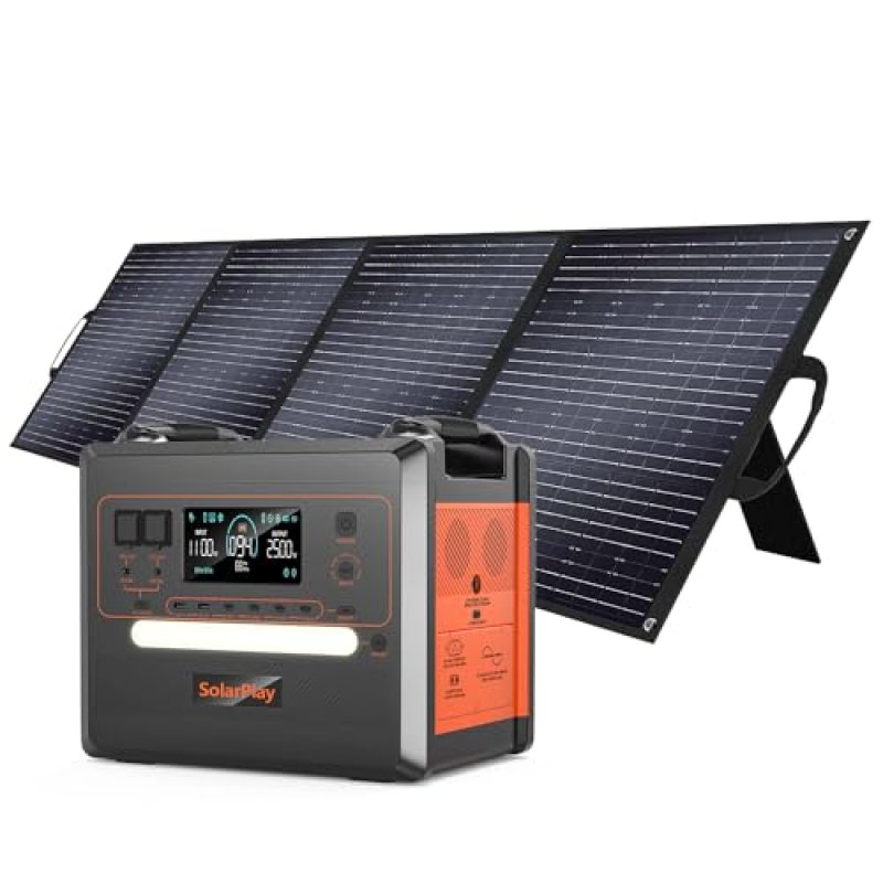 SolarPlay 2500W Portable Power Station, 2304Wh Large Capacity Solar Generator with 200W Solar Panel, BMS Emergency Power Station for Home Backup, Camping, Outdoor Battery Backup SolarPlay 2500W Portable Power Station, 2304Wh Large Capacity Solar Generator with 200W Solar Panel, BMS Emergency Power Station for Home Backup, Camping, Outdoor Battery Backup