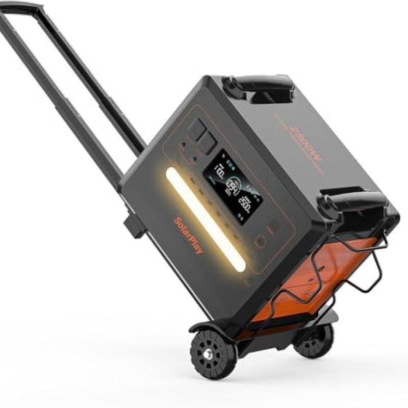 SolarPlay 2500W Portable Power Station, 2304Wh Solar Generator, 1.5Hrs Fast Charging LiFePO4 Battery, 4 AC Outlets (Peak 4800W) Emergency Power Station for Home Camping Outdoor Battery Backup SolarPlay 2500W Portable Power Station, 2304Wh Solar Generator, 1.5Hrs Fast Charging LiFePO4 Battery, 4 AC Outlets (Peak 4800W) Emergency Power Station for Home Camping Outdoor Battery Backup