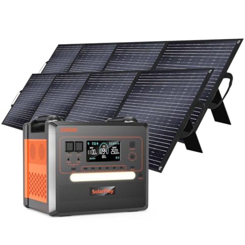 SolarPlay Portable Power Station 2500W(Peak4800W), 2304Wh Solar Generator with 2x200W Panels 1.5Hrs Fast Charging BMS Emergency Power for Home Backup, Camping, Outdoor Battery Backup SolarPlay Portable Power Station 2500W(Peak4800W), 2304Wh Solar Generator with 2x200W Panels 1.5Hrs Fast Charging BMS Emergency Power for Home Backup, Camping, Outdoor Battery Backup