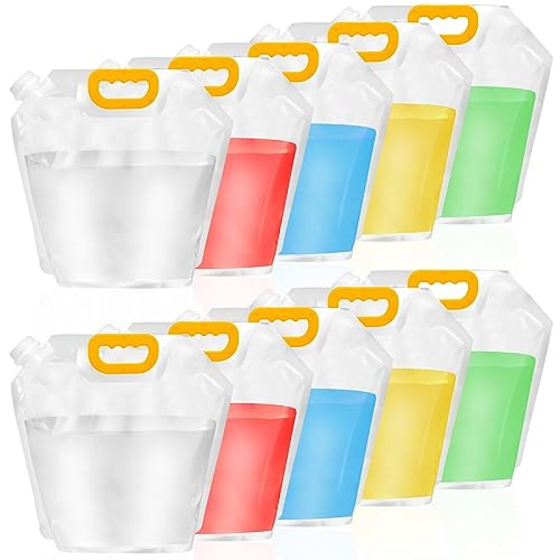 Aemygo 12 Pack Collapsible Water Container Bag 1.3 Gallon Emergency Foldable Water Container BPA Free Food Grade Plastic Storage Jug Freezable Water Bottle for Camping Hiking Riding Backpack Aemygo 12 Pack Collapsible Water Container Bag 1.3 Gallon Emergency Foldable Water Container BPA Free Food Grade Plastic Storage Jug Freezable Water Bottle for Camping Hiking Riding Backpack
