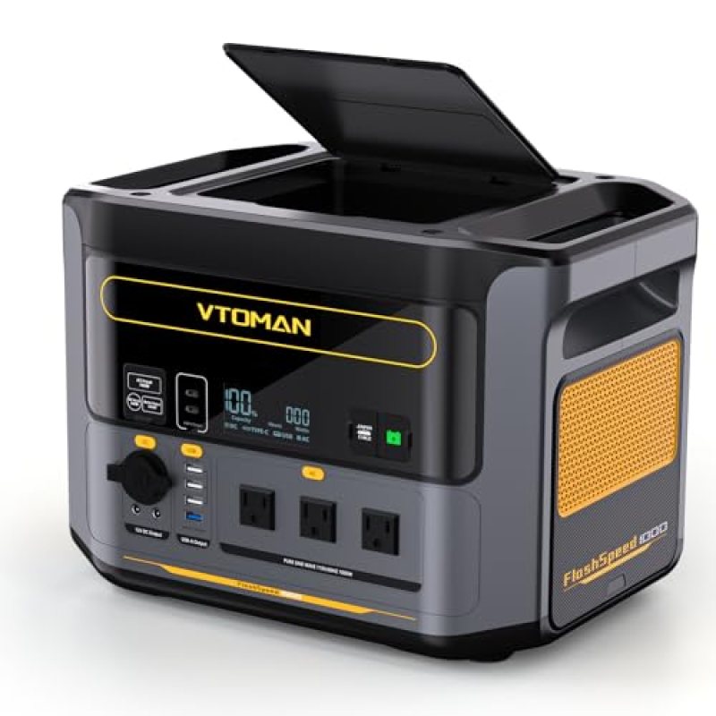 VTOMAN FlashSpeed 1000 Portable Power Station UPS LiFePO4 Battery Generator, 70Min Fully Charged, 1000W(Peak 2000W) Solar Generator, 14 Output Ports for Vehicle Emergency, Road Trip, Outdoor Camping VTOMAN FlashSpeed 1000 Portable Power Station UPS LiFePO4 Battery Generator, 70Min Fully Charged, 1000W(Peak 2000W) Solar Generator, 14 Output Ports for Vehicle Emergency, Road Trip, Outdoor Camping