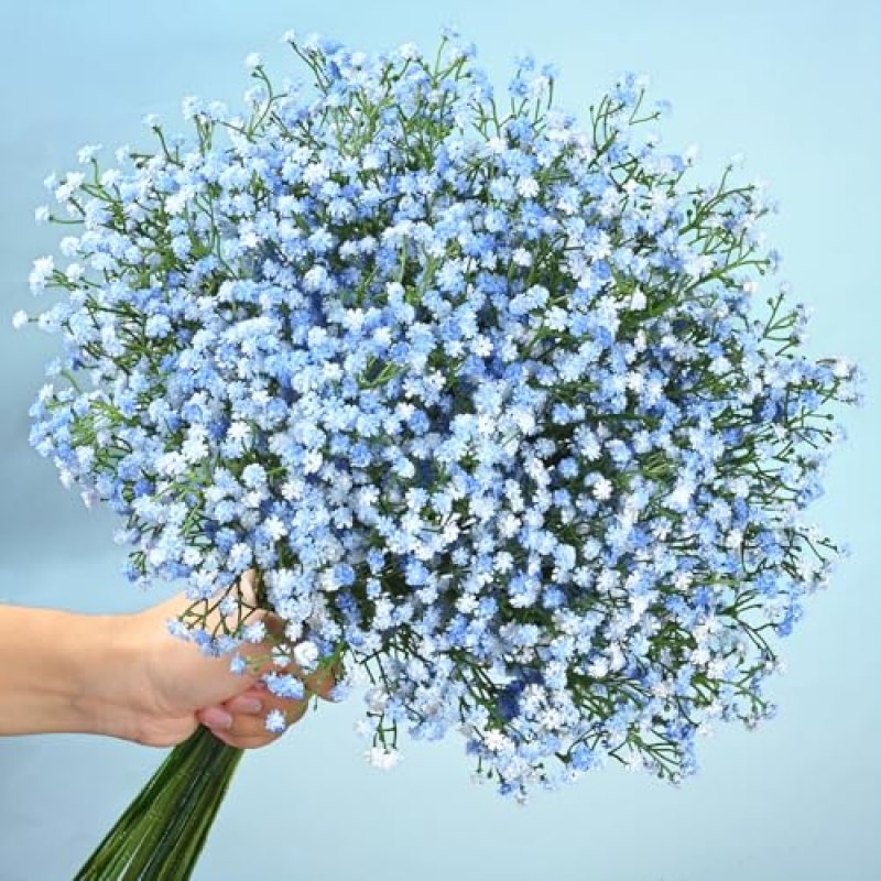 Artflower Babys Breath Artificial Flowers, 20Pcs Fake Baby Breath Flowers Artificial Bulk, Faux Blue Gypsophila Babies Breath Real Touch Flowers for Wedding Bouquet Floral Arrangement Party Home Decor Artflower Babys Breath Artificial Flowers, 20Pcs Fake Baby Breath Flowers Artificial Bulk, Faux Blue Gypsophila Babies Breath Real Touch Flowers for Wedding Bouquet Floral Arrangement Party Home Decor