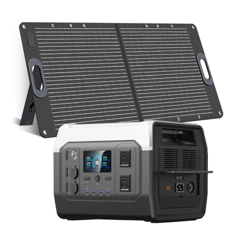 Ctolity Portable Power Station 1600W with 100W Solar Panel – 1024Wh Solar Generator LFP Battery 1000W AC Output Fast Charge for RV Camping Off-grid Living Ctolity Portable Power Station 1600W with 100W Solar Panel – 1024Wh Solar Generator LFP Battery 1000W AC Output Fast Charge for RV Camping Off-grid Living