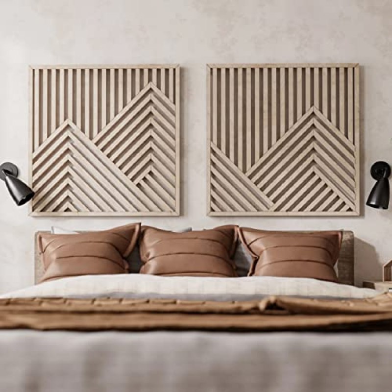 Other Furniture Mountains Wooden Wall Art – Set of 2 Panels – Modern Rustic Wood Wall Art for Home & Office Decor (Extra Large, 46.75” x 46.75”) Other Furniture Mountains Wooden Wall Art – Set of 2 Panels – Modern Rustic Wood Wall Art for Home & Office Decor (Extra Large, 46.75” x 46.75”)