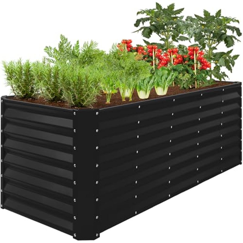 Best Choice Products 8x2x2ft Raised Outdoor Metal Garden Bed, Rectangular Planter Box for Herbs, Flowers, and Deep Root Vegetables w/ 240 Gallon Capacity – Black Best Choice Products 8x2x2ft Raised Outdoor Metal Garden Bed, Rectangular Planter Box for Herbs, Flowers, and Deep Root Vegetables w/ 240 Gallon Capacity – Black
