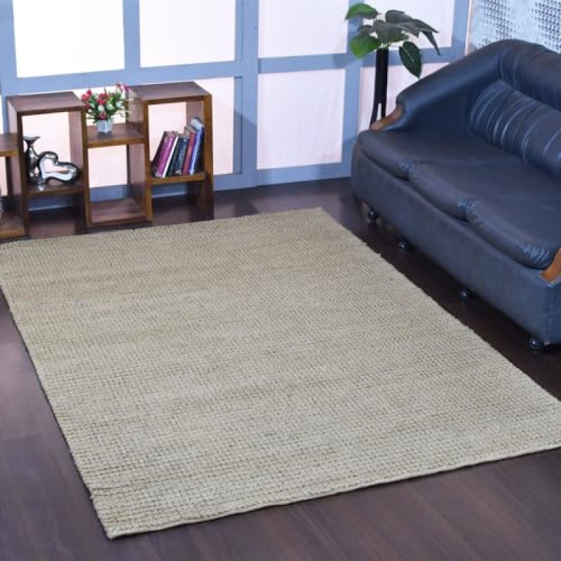 Hand Woven Jute ECO-Friendly Solid Area Rugs – 6’x9′, Rectangle Shape, Beige Color, Solid Plain, High Pile, Natural Fiber, Outdoor Indoor Handmade Area Rugs for Living Room, Bed Room (J00059) Hand Woven Jute ECO-Friendly Solid Area Rugs – 6’x9′, Rectangle Shape, Beige Color, Solid Plain, High Pile, Natural Fiber, Outdoor Indoor Handmade Area Rugs for Living Room, Bed Room (J00059)
