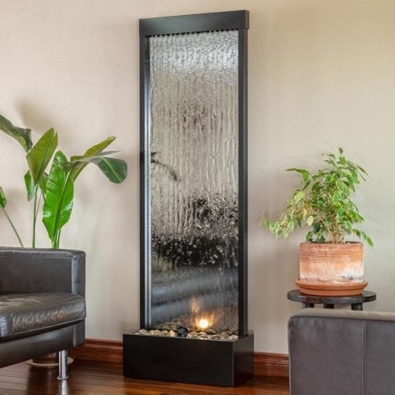 Alpine Corporation Mirror Waterfall Fountain with Stones and Lights – Zen Indoor/Outdoor Decor for Office, Living Room, Patio, Entryway – 72 Inches Alpine Corporation Mirror Waterfall Fountain with Stones and Lights – Zen Indoor/Outdoor Decor for Office, Living Room, Patio, Entryway – 72 Inches