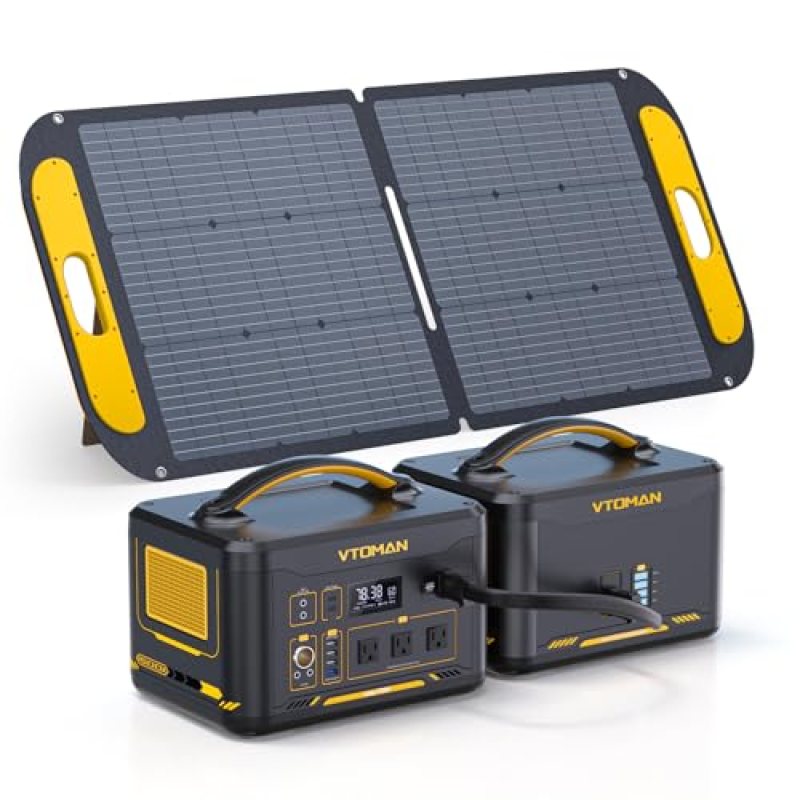 Vtoman 2376Wh Portable Power Station Bundle with Extra Battery & 110W Solar Panel Included, Up to 3000W Solar Generator for Home Backup, Off-grid, Road Trip, RV, Camping, Emergencies Vtoman 2376Wh Portable Power Station Bundle with Extra Battery & 110W Solar Panel Included, Up to 3000W Solar Generator for Home Backup, Off-grid, Road Trip, RV, Camping, Emergencies