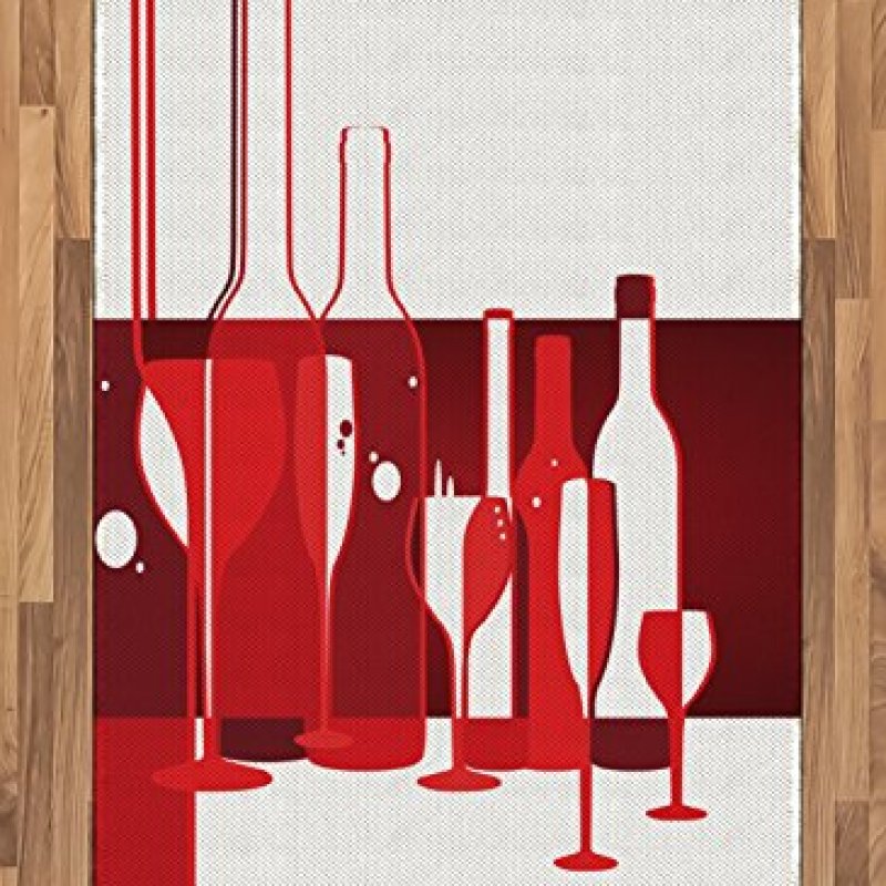 Ambesonne Wine Area Rug, Modern Design Party Drink Beverage Product with Abstract Display, Flat Woven Accent Rug for Living Room Bedroom Dining Room, 4′ X 5′ 7″, Red Burgundy White Ambesonne Wine Area Rug, Modern Design Party Drink Beverage Product with Abstract Display, Flat Woven Accent Rug for Living Room Bedroom Dining Room, 4′ X 5′ 7″, Red Burgundy White