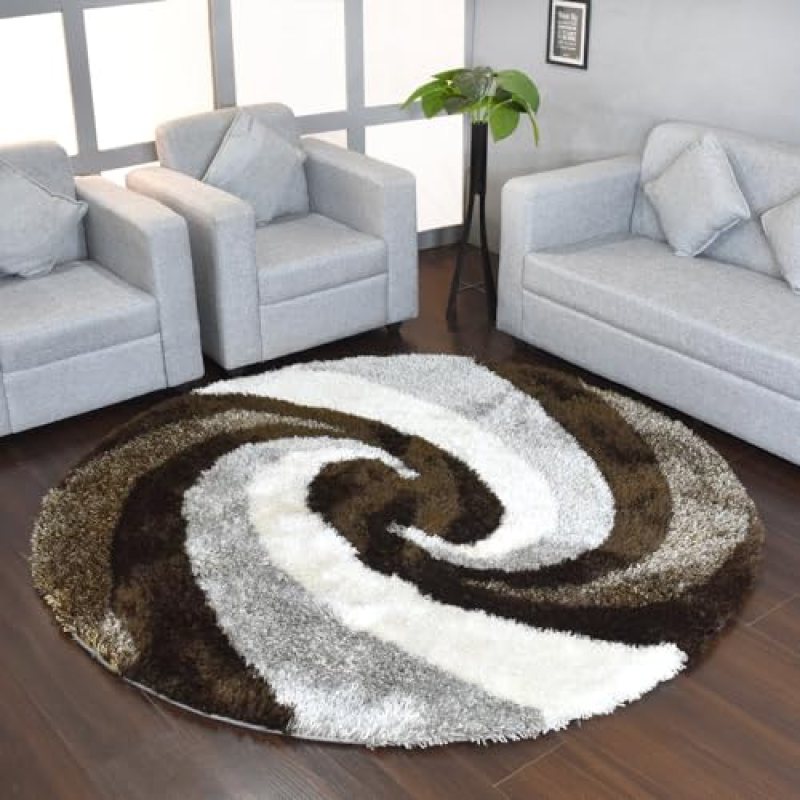 Hand Tufted SHAG Polyester ECO-Friendly Area Rugs – 10’x10′, Round, Multicolor, Contemporary Modern Design, High Pile Thick Handmade Anti Skid Rugs for Living Room K00014 Hand Tufted SHAG Polyester ECO-Friendly Area Rugs – 10’x10′, Round, Multicolor, Contemporary Modern Design, High Pile Thick Handmade Anti Skid Rugs for Living Room K00014