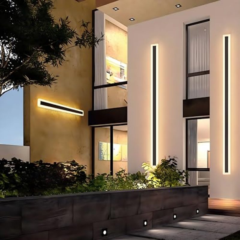 2Pack 39inch Long Outdoor Modern LED Wall Light,30W Waterproof IP65 Warm White 110V led Wall Mount Lighting Fixture Rectangular Black Wall Lights Elegant Frosted White Acrylic Anti Rust 2Pack 39inch Long Outdoor Modern LED Wall Light,30W Waterproof IP65 Warm White 110V led Wall Mount Lighting Fixture Rectangular Black Wall Lights Elegant Frosted White Acrylic Anti Rust