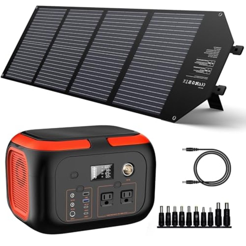 Solar Generator 600W Portable Power Station with 100W Solar Panel, 296Wh Backup Battery Pack with AC Outlet, Only 12.66 lb for RV, Outdoors, Camping, Traveling, and Emergencies Solar Generator 600W Portable Power Station with 100W Solar Panel, 296Wh Backup Battery Pack with AC Outlet, Only 12.66 lb for RV, Outdoors, Camping, Traveling, and Emergencies