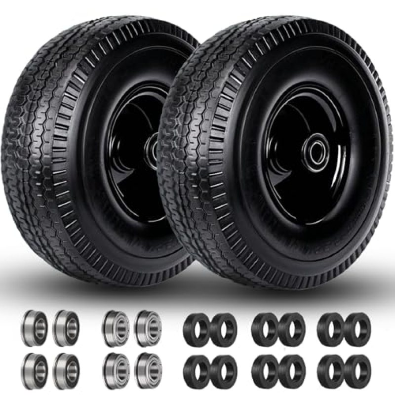 4.10/3.50-4 Tires 10 Inch Wheels Flat Free Tires Solid Tire and Wheel for Wheelbarrow, Wagon, Gorilla Cart, Dolly, Hand Truk, Generator 4.10/3.50-4 Tires 10 Inch Wheels Flat Free Tires Solid Tire and Wheel for Wheelbarrow, Wagon, Gorilla Cart, Dolly, Hand Truk, Generator