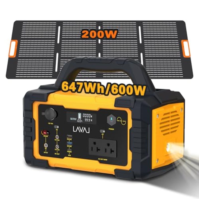 Solar Generator 600W Portable Power Station with 200W Foldable Solar Panel, 647Wh Lithium Battery, 120V/600W AC Outlet, Quiet Generators for Home, RV, Outdoor, Camping and Emergencies Use Solar Generator 600W Portable Power Station with 200W Foldable Solar Panel, 647Wh Lithium Battery, 120V/600W AC Outlet, Quiet Generators for Home, RV, Outdoor, Camping and Emergencies Use
