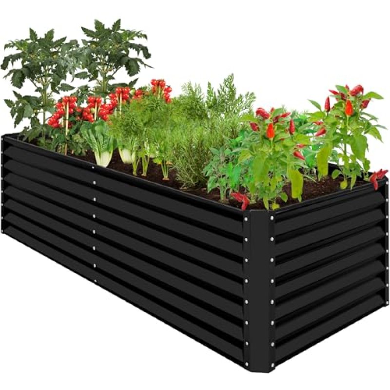 Best Choice Products 8x4x2ft Outdoor Metal Raised Garden Bed, Deep Root Planter Box for Vegetables, Flowers, Herbs, and Succulents w/ 478 Gallon Capacity – Black Best Choice Products 8x4x2ft Outdoor Metal Raised Garden Bed, Deep Root Planter Box for Vegetables, Flowers, Herbs, and Succulents w/ 478 Gallon Capacity – Black