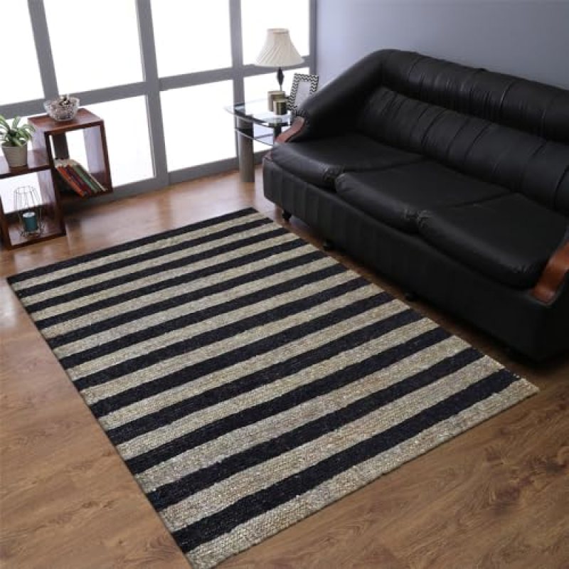 Hand Knotted SUMAK Jute ECO-Friendly Contemporary Area Rugs – 6’x9′, Rectangle Shape, Beige Black Color, Contemporary, High Pile, Natural Fiber, Outdoor Indoor Handmade Area Rugs (J00083) Hand Knotted SUMAK Jute ECO-Friendly Contemporary Area Rugs – 6’x9′, Rectangle Shape, Beige Black Color, Contemporary, High Pile, Natural Fiber, Outdoor Indoor Handmade Area Rugs (J00083)