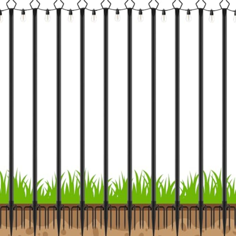 10 Pack String Light Poles,Poles for Outdoor String lights10 Ft Metal Poles with Fork for Outdoor String Lights,Outdoor Light Poles with Fork,Patio,Deck,Backyard 10 Pack String Light Poles,Poles for Outdoor String lights10 Ft Metal Poles with Fork for Outdoor String Lights,Outdoor Light Poles with Fork,Patio,Deck,Backyard