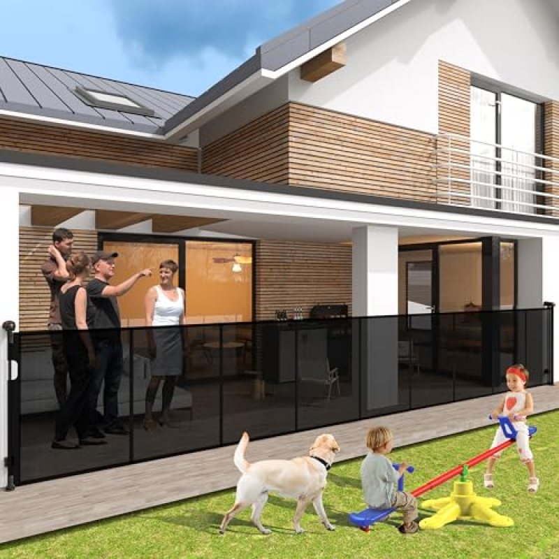200″ Retractable Baby Gates Extra Wide for Large Opening, 41″ Extra Tall Retractable Dog Gate Pet Gates, Long Child Safety Mesh Gate with Fiberglass Rods for Stairs, Doorways, Hallways, Indoor/Outdoor 200″ Retractable Baby Gates Extra Wide for Large Opening, 41″ Extra Tall Retractable Dog Gate Pet Gates, Long Child Safety Mesh Gate with Fiberglass Rods for Stairs, Doorways, Hallways, Indoor/Outdoor