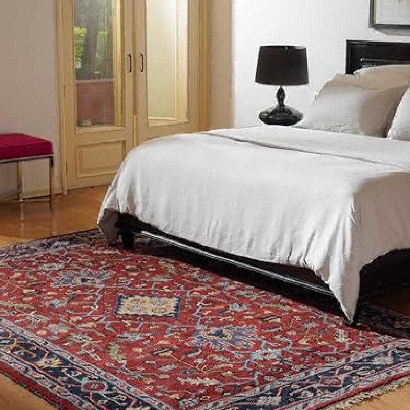 Hand Knotted Wool & Silk ECO-Friendly Oriental Area Rugs – 6’x9′, Rectangle Shape, Red Blue Color, Classic Oriental Traditional, Medium Pile Handmade Area Rugs (AF0120) Hand Knotted Wool & Silk ECO-Friendly Oriental Area Rugs – 6’x9′, Rectangle Shape, Red Blue Color, Classic Oriental Traditional, Medium Pile Handmade Area Rugs (AF0120)