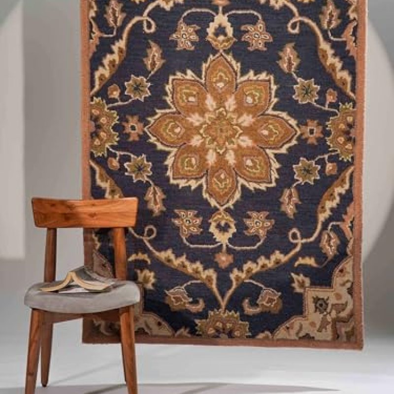 Hand Tufted Wool ECO-Friendly Area Rugs – 6’x9′, Rectangle Shape, Charcoal, Classic Oriental Traditional Design, High Pile Thick Handmade Anti Skid Area Rugs (K00687) Hand Tufted Wool ECO-Friendly Area Rugs – 6’x9′, Rectangle Shape, Charcoal, Classic Oriental Traditional Design, High Pile Thick Handmade Anti Skid Area Rugs (K00687)