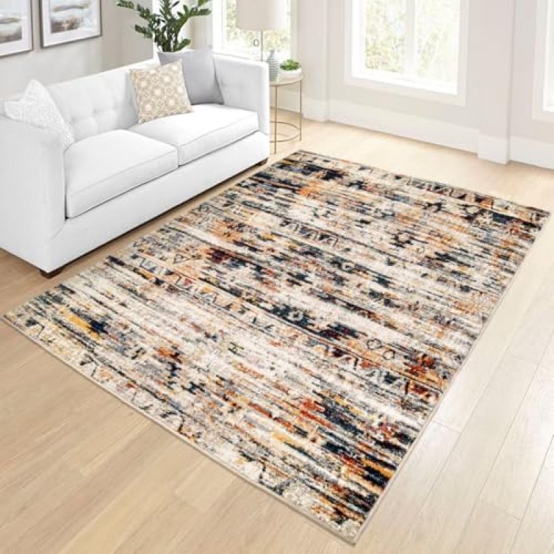 Orian Rugs Studio Arido Performance – 7’10” x 10’10” Rectangle in Beige, Bohemian Style Indoor Home Office Bedroom Living Room Decor, Distressed Pattern, Durable, Easy to Clean, Plush Area Rug Orian Rugs Studio Arido Performance – 7’10” x 10’10” Rectangle in Beige, Bohemian Style Indoor Home Office Bedroom Living Room Decor, Distressed Pattern, Durable, Easy to Clean, Plush Area Rug