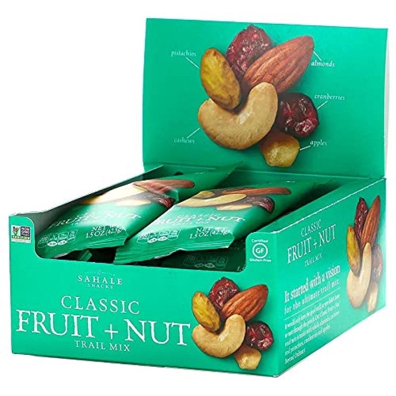 Sahale Snacks Classic Fruit and Nut Trail Mix, 1.5 Ounces (Pack of 9) Sahale Snacks Classic Fruit and Nut Trail Mix, 1.5 Ounces (Pack of 9)