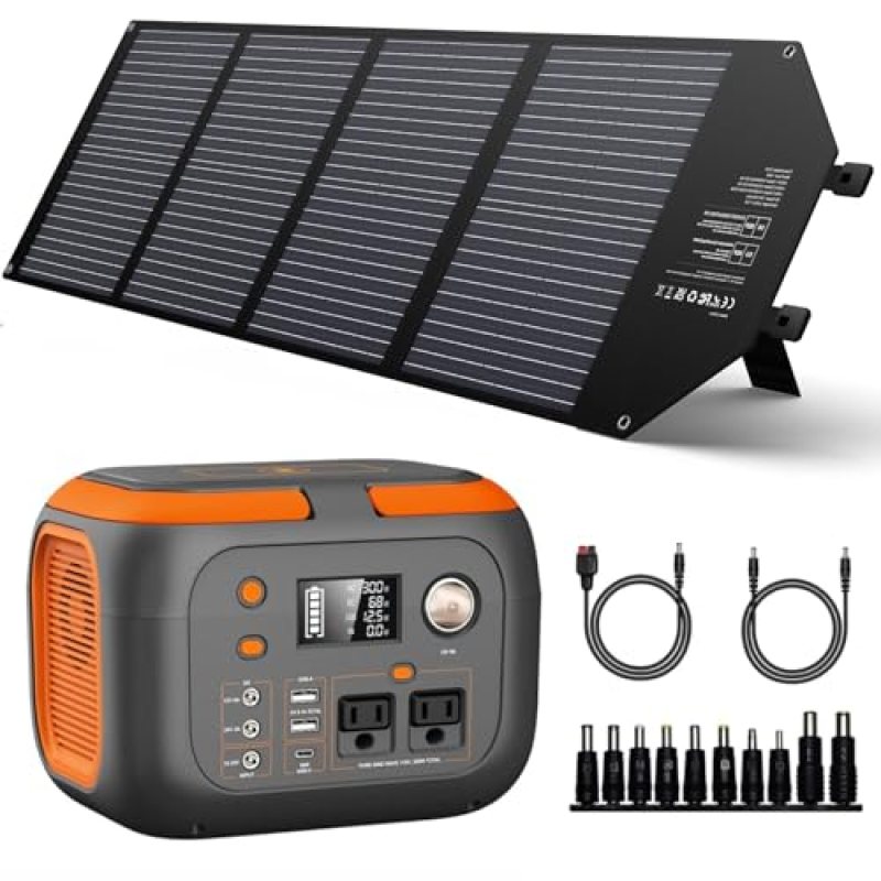 300W Portable Power Station 260Wh with 100W Foldable Solar Panel Outdoor Solar Generators Mobile Lithium Battery Pack 110V Outlet Solar Power Bank Camping Power Supply for Laptop, RV Travel 300W Portable Power Station 260Wh with 100W Foldable Solar Panel Outdoor Solar Generators Mobile Lithium Battery Pack 110V Outlet Solar Power Bank Camping Power Supply for Laptop, RV Travel