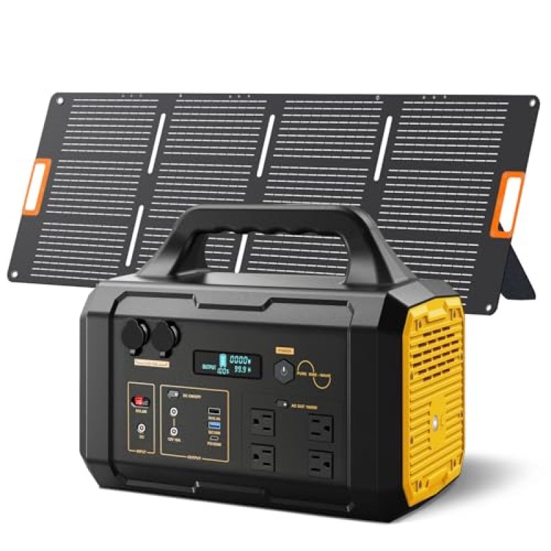 1000W Solar Generator with Panels Included, 1075Wh Portable Power Station with 200W Foldable Solar Panel, 120V/1000W AC Outlet, Solar Powered Generator for RV Camping Outdoor Hiking Fishing Emergency 1000W Solar Generator with Panels Included, 1075Wh Portable Power Station with 200W Foldable Solar Panel, 120V/1000W AC Outlet, Solar Powered Generator for RV Camping Outdoor Hiking Fishing Emergency