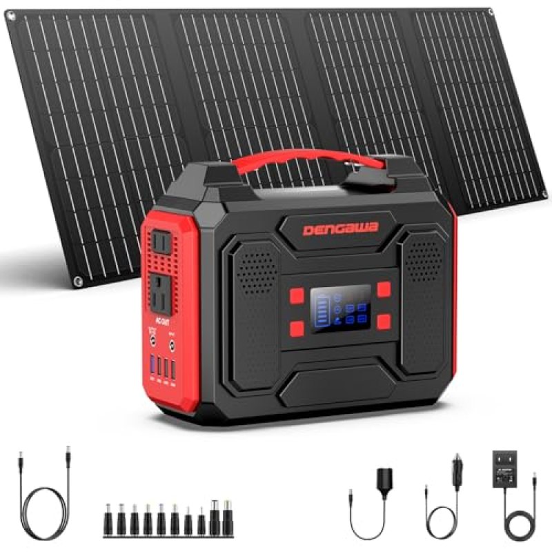 Solar Generator 300W, Portable Power Station with 40W Foldable Solar Panel, Big Power Bank with AC Outlet, Multi-Port with LED Flashlights for CPAP Home Outdoor Camping Hurricane Emergency Solar Generator 300W, Portable Power Station with 40W Foldable Solar Panel, Big Power Bank with AC Outlet, Multi-Port with LED Flashlights for CPAP Home Outdoor Camping Hurricane Emergency