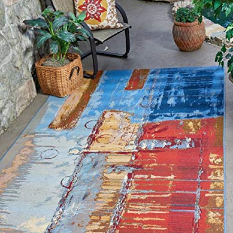 Unique Loom Outdoor Modern Collection Area Rug – Baja (8′ x 11′ 4″ Rectangle, Multi/ Beige) Unique Loom Outdoor Modern Collection Area Rug – Baja (8′ x 11′ 4″ Rectangle, Multi/ Beige)